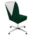 Ver imagem 4 de Kit 05 Cadeira Ana de Jantar Giratória Metal com Rodízio Suede Verde e Sintético Branco - Dominic de