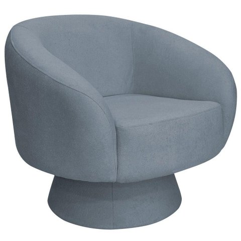 Poltrona Decorativa Liz Base Fixa Bouclé Azul Claro - Nexta Casa
