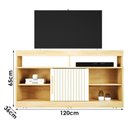 Ver imagem 3 de Rack Bancada Eldorado para TV 50" 120cm MDP com Nicho Cinamomo Off White Valdemóveis