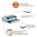 Ver imagem 3 de Sofá Cama com cama Auxiliar 2 Gavetas e Escrivaninha Branca - 100% MDF - Cimol Bicama