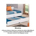 Ver imagem 5 de Sofá Cama com cama Auxiliar 2 Gavetas e Escrivaninha Branca - 100% MDF - Cimol Bicama