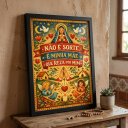 Ver imagem 2 de Quadro Decor Religioso Reza Mãe 45x34cm Mold Preta Vidro