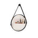 Ver imagem 2 de Espelho Redondo Decorativo 50cm Suspenso com Alça de Couro