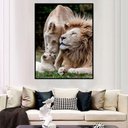 Ver imagem 2 de Quadro Decorativo Leão Natureza com Moldura Caixa 3 cm, ideal ambiente de Sala e Quarto