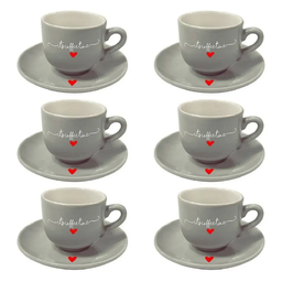 Cojunto 6 Xícaras Café L´amour Hauskraft Cinza Cozinha 90 Ml - 3