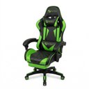 Ver imagem 3 de Cadeira Gamer Reclinável com Apoio para Pés Linha Super Pro Preto/Verde