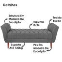 Ver imagem 3 de Recamier Grecia 150cm Suede Cinza Escuro MPassos