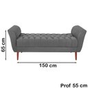 Ver imagem 2 de Recamier Grecia 150cm Suede Cinza Escuro MPassos