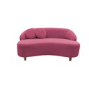 Ver imagem 3 de Namoradeira Sofá Feijão Cancún 150cm Orgânica Veludo Rosa