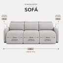 Ver imagem 4 de Sofá Retrátil 7 Lugares Apolo em Linho Bege 390cm