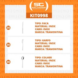 KIT - Jogo de Facas, Garfos e Colheres Búzios 108 Peças em Aço Inox IBAG - Tramontina - 2