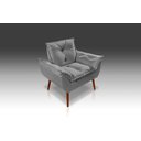Ver imagem 1 de Poltrona Decorativa Opala Suede Cinza Claro - Pandora Decor