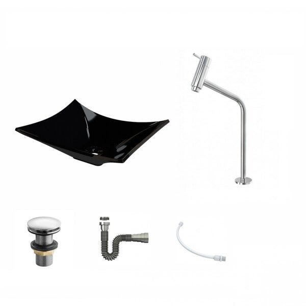 Kit Cuba L38 C/Torneira Link 1062 Metal + Válvula Click 1"G + Sifão Cromado + Flexível Compace - 2