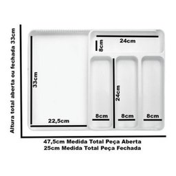 Organizador de Gaveta Extensível Divisor Porta Talheres - 4
