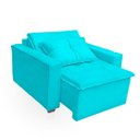 Ver imagem 5 de Poltrona Cama com Puff para Sala Confortavél Moderna Suede