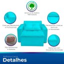 Ver imagem 3 de Poltrona Cama com Puff para Sala Confortavél Moderna Suede
