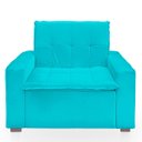 Ver imagem 4 de Poltrona Cama com Puff para Sala Confortavél Moderna Suede