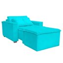 Ver imagem 1 de Poltrona Cama com Puff para Sala Confortavél Moderna Suede