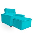 Ver imagem 6 de Poltrona Cama com Puff para Sala Confortavél Moderna Suede