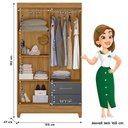 Ver imagem 2 de Guarda Roupa Solteiro Chile 4 Portas Freijó Cinza - Moval
