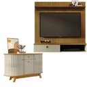 Ver imagem 1 de Estante Home Theater Suspenso Íris com Aparador para Sala Buffet Monza Cumaru Opala - Madetec