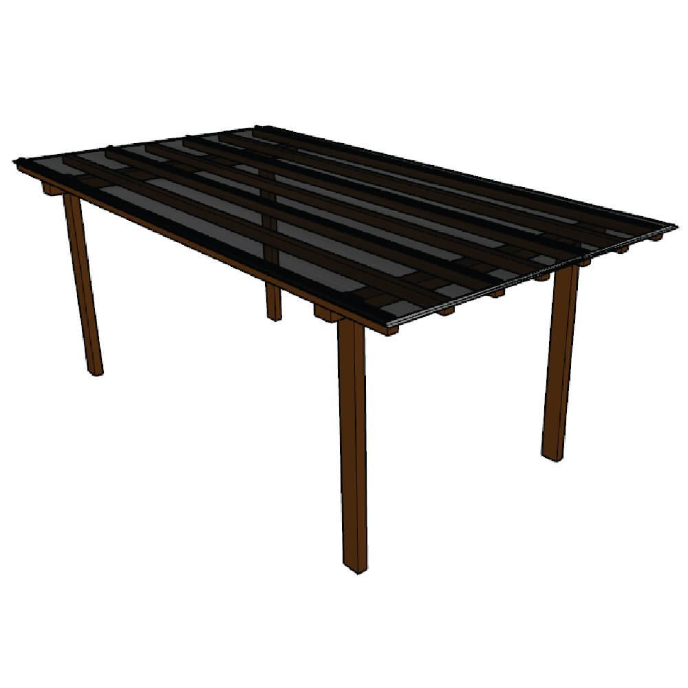 Cobertura Policarbonato Alveolar 3,00m x 6,00m - Fume 4mm - 1