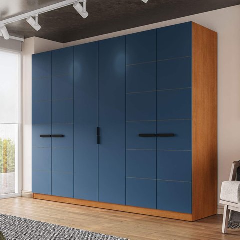 Guarda Roupa Casal 242,1cm com 6 Portas e 4 Gavetas 240843 Lisboa Politorno Móveis