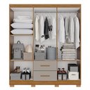 Ver imagem 3 de Guarda Roupa Casal Catar Premium 6 Portas 2 Gavetas MDP Cinamomo-Off 150cm