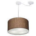 Ver imagem 1 de Lustre Pendente Cilíndrico Com Desvio de Centro Vivare Md-4166 Cúpula em Tecido 40x25cm - Bivolt - C