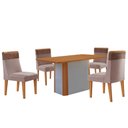 Ver imagem 2 de Mesa de Jantar Isadora 120cm Tampo Mdf Laminado com 4 Cadeiras Andes