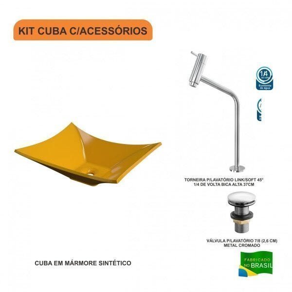 Kit Cuba L38 C/Torneira Link 1062 Metal + Válvula Click 1"G Compace - 3