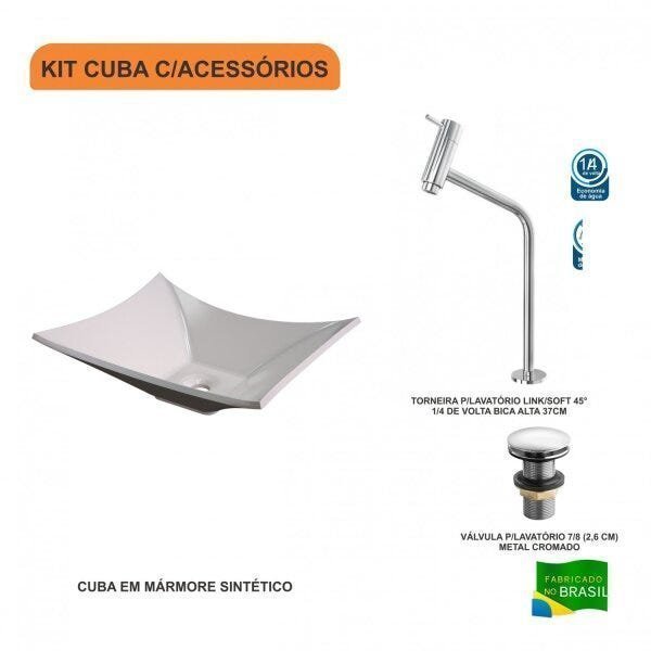 Kit Cuba L38 C/Torneira Link 1062 Metal + Válvula Click 1"G Compace - 3