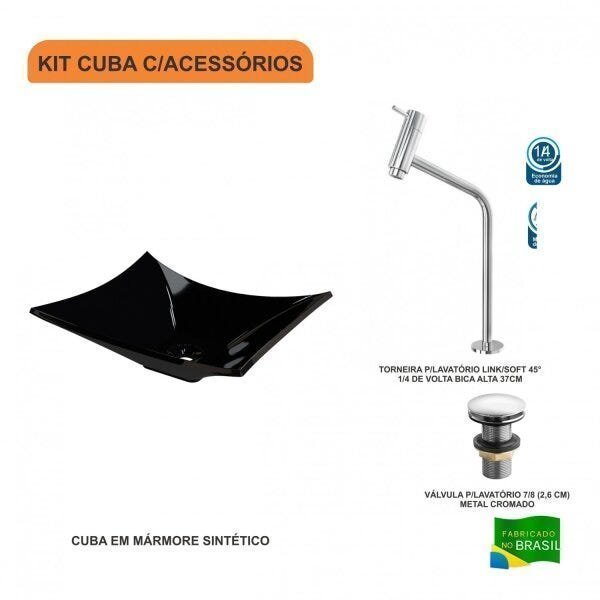 Kit Cuba L38 C/Torneira Link 1062 Metal + Válvula Click 1"G Compace - 3