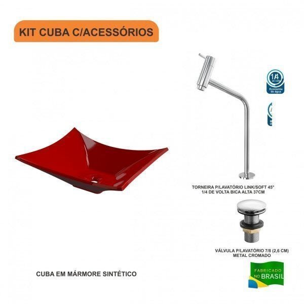 Kit Cuba L38 C/Torneira Link 1062 Metal + Válvula Click 1"G Compace - 3