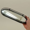 Ver mais imagens de Bandeja Decorativa de Metal Preto 2x14x27cm Servir Mesa Organizar Café Aparador