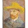 Quadro Vincent van Gogh Autorretrato com Chapéu de Palha 1887 - 50x50 - Papel fotográfico com vidro - 1