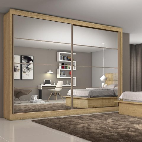 Guarda Roupa Sevilha 2 Portas com Espelho Mdf - Mademarcs