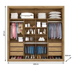 Guarda Roupa Sevilha 2 Portas com Espelho Mdf - Mademarcs - 4