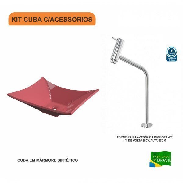 Kit Cuba L38 C/Torneira Link 1062 Metal 1/4 Volta Compace - 3