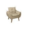 Kit 2 Poltronas Decorativas Opala Suede Bege Linho Smf Decor - 2