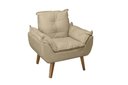 Ver imagem 2 de Kit 2 Poltronas Decorativas Opala Suede Bege Linho Smf Decor
