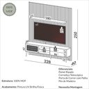 Ver imagem 3 de Kit Rack com Painel Ripado para TV 228cm com 01 porta com tela Palhinha TB323 Dalla Costa-Freijó