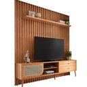 Ver imagem 2 de Kit Rack com Painel Ripado para TV 228cm com 01 porta com tela Palhinha TB323 Dalla Costa-Freijó