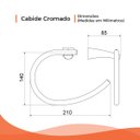 Ver imagem 3 de Cabide Cromado Gancho Longo Meber 2040 C 300 Para Toalhas
