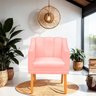 Kit com 2 Poltronas Cadeira para Sala Confortável e Moderna Mila Suede:rosa Bebe - 2