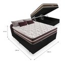 Ver imagem 2 de Cama Box Baú Queen 158 Tecido Sintético Preto com Colchão Little Angel - Bello Box - Mola Superlasti