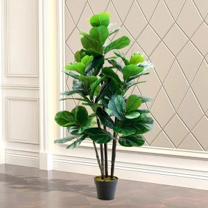 Ficus Lyrata Artificial Planta Permanente para Sala 1.50m