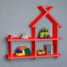 Prateleira Nicho Casinha 57cm- Decoração Infantil De Parede:Vermelho - 1