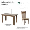 Ver imagem 4 de Conjunto Sala de Jantar Latte Mesa Tampo de Madeira 6 Cadeiras Rustic/Crema/Sintético Bege Madesa