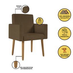 Poltrona Decorativa - Cadeira Escritório - Black Friday Cor:marrom; - 3